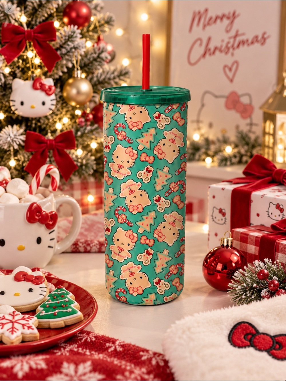 Limited edition Hello Kitty Holiday Gingerbread Tumbler.NWT